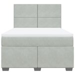 vidaXL Sommier à lattes de lit et matelas Gris clair 140x200cm Velours