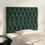 vidaXL Têtes de lit 2 Pièces Vert foncé 100x7x78/88 cm Velours