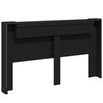 vidaXL Armoire tête de lit avec LED noir 180x16 5x103 5 cm