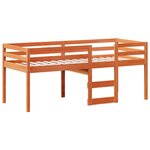 vidaXL Lit haut avec toit cire marron 90x190 cm bois de pin massif