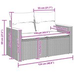 Ensemble de canapés de jardin 9 pièces avec coussins Beige Poly Rattan