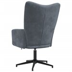 vidaXL Chaise de relaxation Gris foncé Velours
