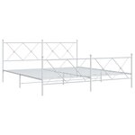 vidaXL Cadre de lit métal avec tête de lit/pied de lit blanc 180x200cm