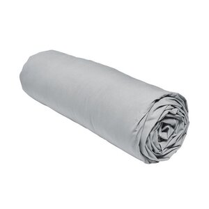 Drap housse - 140 x 200+30 cm - 100  Percale de coton uni - Acier