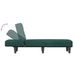 vidaXL Chaise longue vert foncé velours