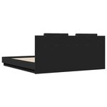 vidaXL Cadre de lit avec tête de lit noir 160x200 cm bois d'ingénierie