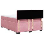 vidaXL Sommier à lattes de lit avec matelas Rose 160x200 cm Velours