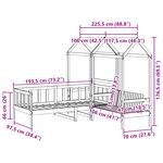 vidaXL Ensemble de lit de jour et de banc et toit 90x190 cm pin massif