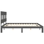 vidaXL Cadre de lit avec tête de lit gris 200x200 cm bois massif