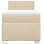 vidaXL Sommier à lattes de lit avec matelas Crème 80x200 cm Tissu