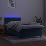 vidaXL Sommier à lattes de lit et matelas et LED Bleu foncé 80x200cm