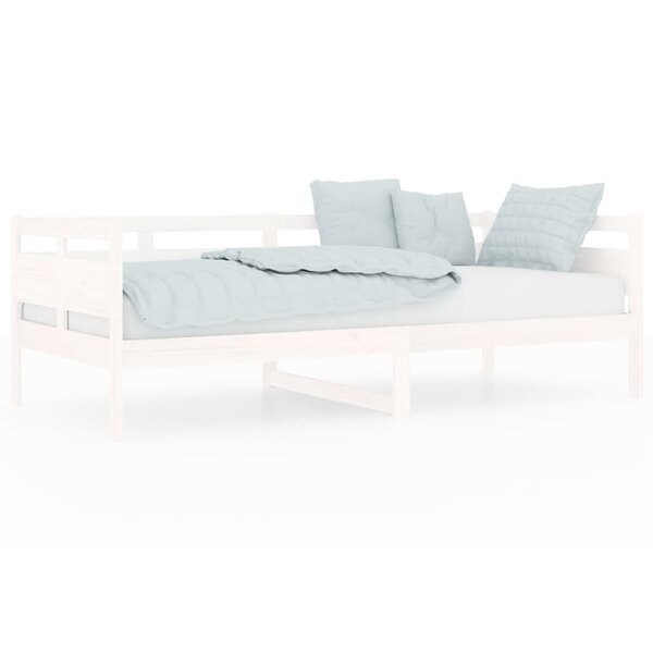 vidaXL Lit de jour blanc bois de pin massif 90x200 cm