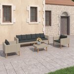 vidaXL Salon de jardin 4 Pièces avec coussins Résine tressée Beige