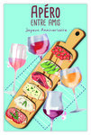 Carte Joyeux Anniversaire avec Enveloppe - Affichette Mini Posters Format 17x11 5cm - Apéro Pique-nique Amis Boire Verres de Vin Planche Saucisson Fromage Bruschetta Toasts Rétro Vintage