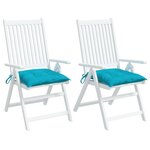 vidaXL Coussins de chaise lot de 2 turquoise 40x40x7 cm tissu