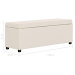 vidaXL Banc avec compartiment de rangement 116 cm Crème Polyester