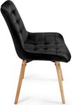 Lot de 6 chaises de salon salle à manger pied en bois et velours noir 01_0000731