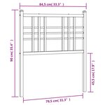 vidaXL Tête de lit métal noir 80 cm