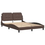 vidaXL Cadre de lit avec tête de lit marron 140x190 cm Similicuir