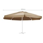 vidaXL Tissu de remplacement pour parasol d'extérieur Taupe 600 cm