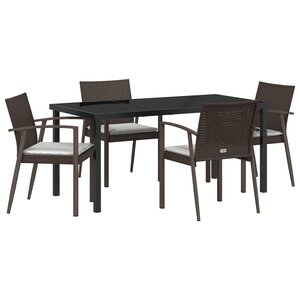 vidaXL Ensemble de 3 Marron PE Rattan Moyenne Solide Rectangulaire