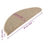 vidaXL Tapis d'escalier auto-adhésifs 15 Pièces Beige foncé 65x21x4 cm