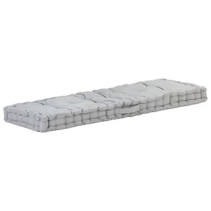 vidaXL Coussin de plancher de palette Coton 120x40x7 cm Gris