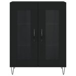 vidaXL Buffet haut Noir 69 5x34x180 cm Bois d'ingénierie