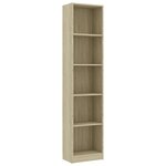 vidaXL Bibliothèque à 5 niveaux Chêne sonoma Bois d'ingénierie
