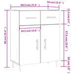 vidaXL Buffet Blanc brillant 69 5x34x90 cm Bois d'ingénierie