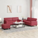 vidaXL Ensemble de canapés 3 Pièces rouge bordeaux similicuir