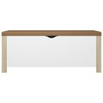 vidaXL Boîte de rangement et coussin Blanc/chêne 105x40x45cm Aggloméré
