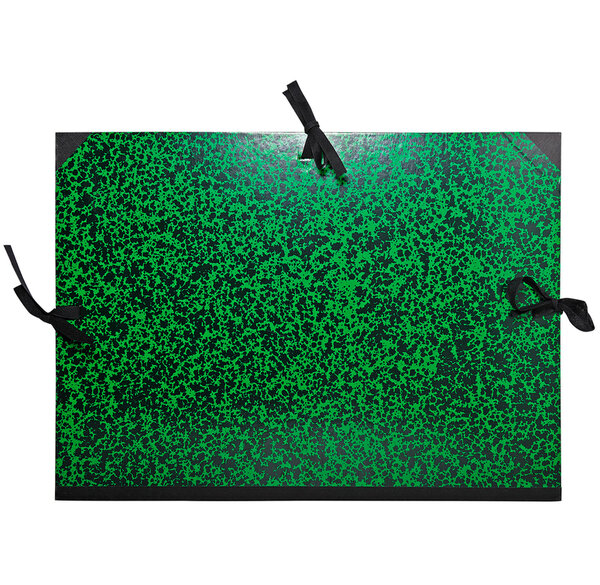 Carton à dessin Annonay avec 3 paires de cordons marbré vert 37x52cm x 5 EXACOMPTA