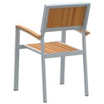 vidaXL Chaises de jardin empilables 6 Pièces Gris Acier et Bois d'acacia massif