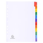 Intercalaires Imprimés mensuels carte blanche 160g - 12 positions - A4 Blanc x 20 EXACOMPTA