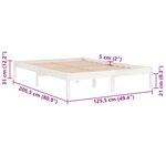 vidaXL Cadre de lit Blanc Bois de pin massif 120x200 cm