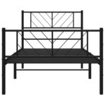vidaXL Cadre de lit métal avec tête de lit/pied de lit noir 90x190 cm