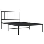 vidaXL Cadre de lit métal avec tête de lit noir 80x200 cm