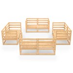 vidaXL Salon de jardin 8 Pièces bois de pin massif