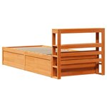 vidaXL Cadre de lit avec tête de lit cire marron 90x190 cm bois de pin