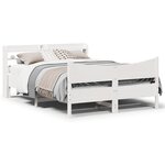 vidaXL Cadre de lit avec tête de lit blanc 150x200 cm bois pin massif
