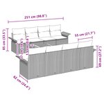 vidaXL Ensemble de canapé de jardin 9 pièces avec coussins Beige Poly Rattan Acacia