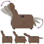 vidaXL Fauteuil inclinable électrique Marron Tissu