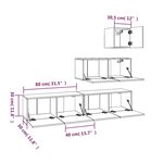 vidaXL Ensemble de meubles TV 4 Pièces Chêne fumé Bois d'ingénierie