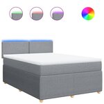 vidaXL Sommier à lattes de lit avec matelas Gris clair 160x200cm Tissu