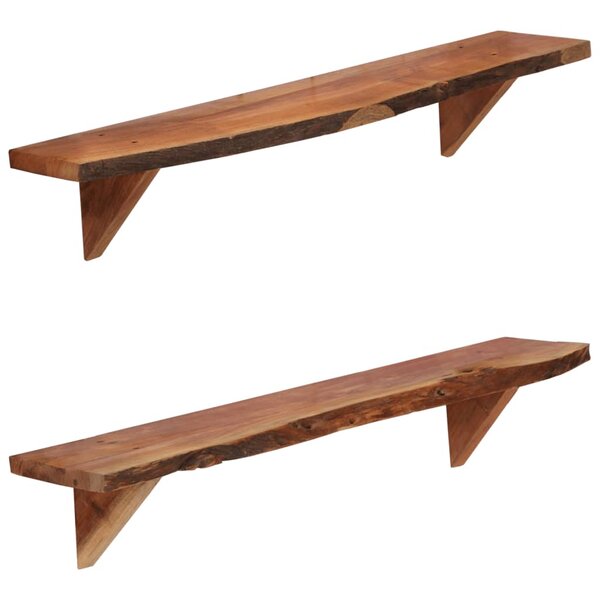 vidaXL Étagères murales 2 Pièces 90x20x18 cm Bois d'acacia massif