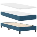 vidaXL Lit à ressort avec matelas et LED Bleu Foncé 80x200 cm Velours
