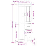 vidaXL Buffet haut Chêne sonoma 69 5x34x180 cm Bois d'ingénierie
