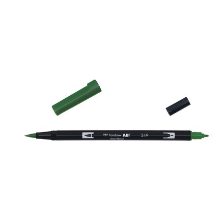 Feutre dessin double pointe abt dual brush pen 249 vert chasseur tombow
