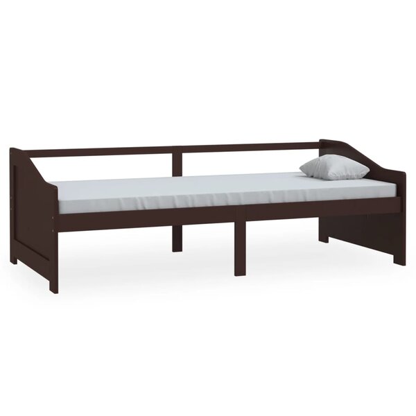 vidaXL Lit de repos 3 places Marron foncé Bois de pin massif 90x200 cm